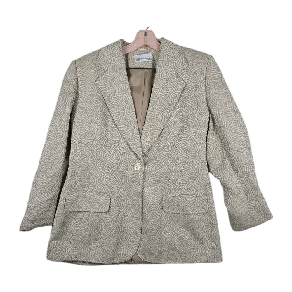 Giorgio Sant'Angelo Women's Size 8‎ Linen One Button Blazer Tan